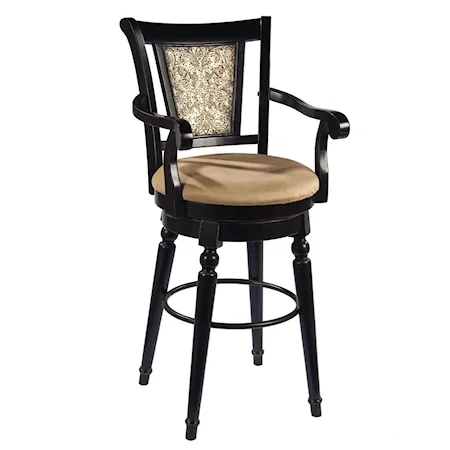Barstool with Metal Insert Back